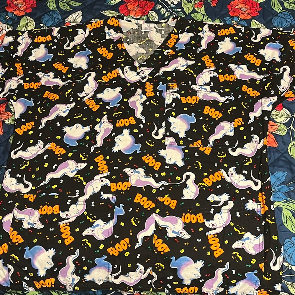 Halloween scrub top